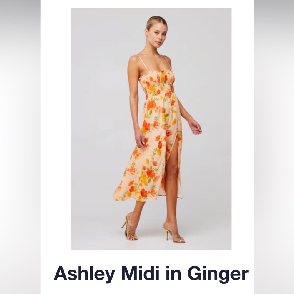 RESA Floral Dress in Orange and Pink